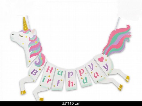 Party Festone Happy Birthday Unicorno Party 55x110 
